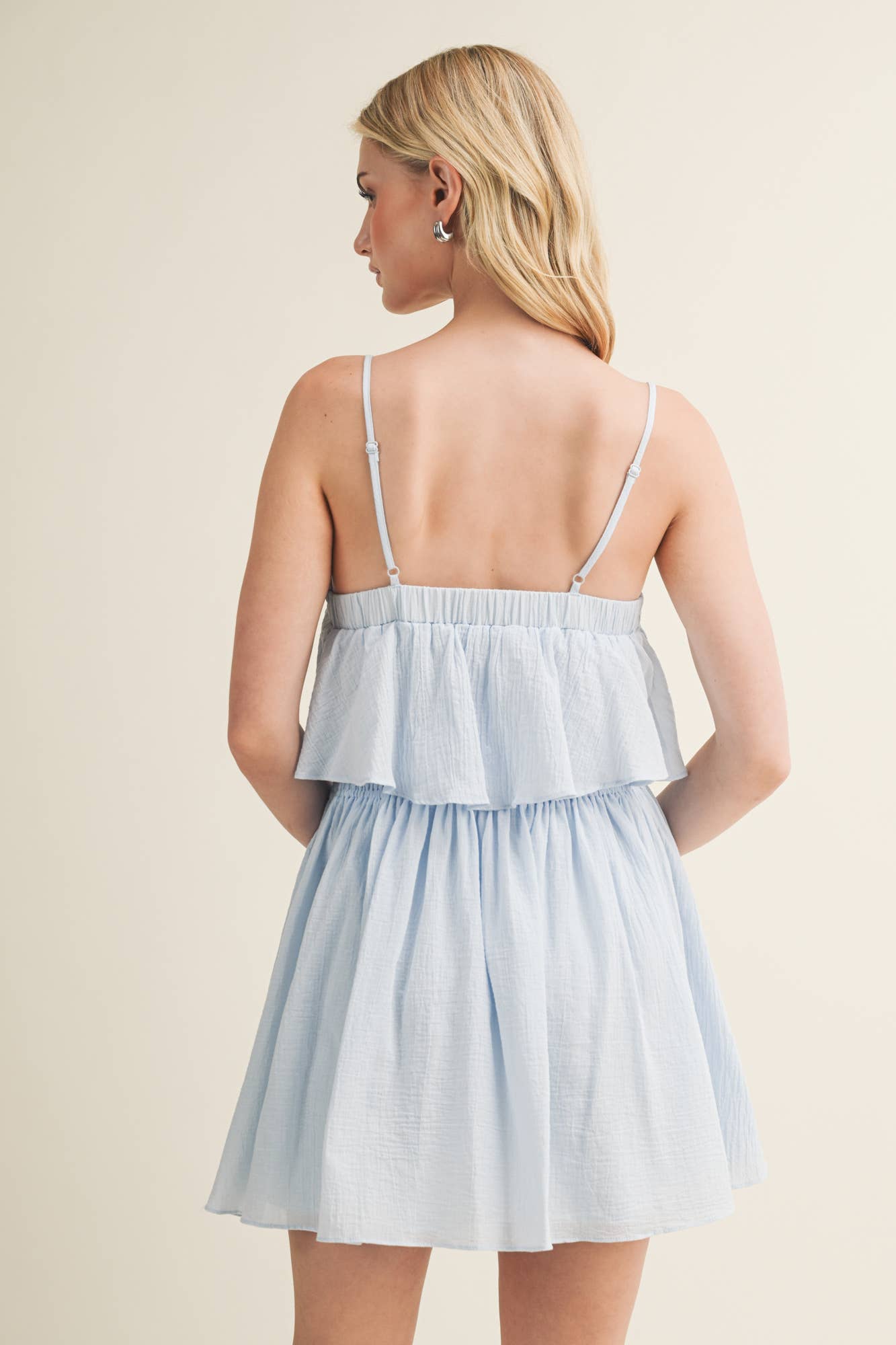 SMOCKED WAIST CAMI MINI DRESS