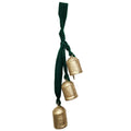 Metal Bell Trio tied with a lush green velvet ribbon