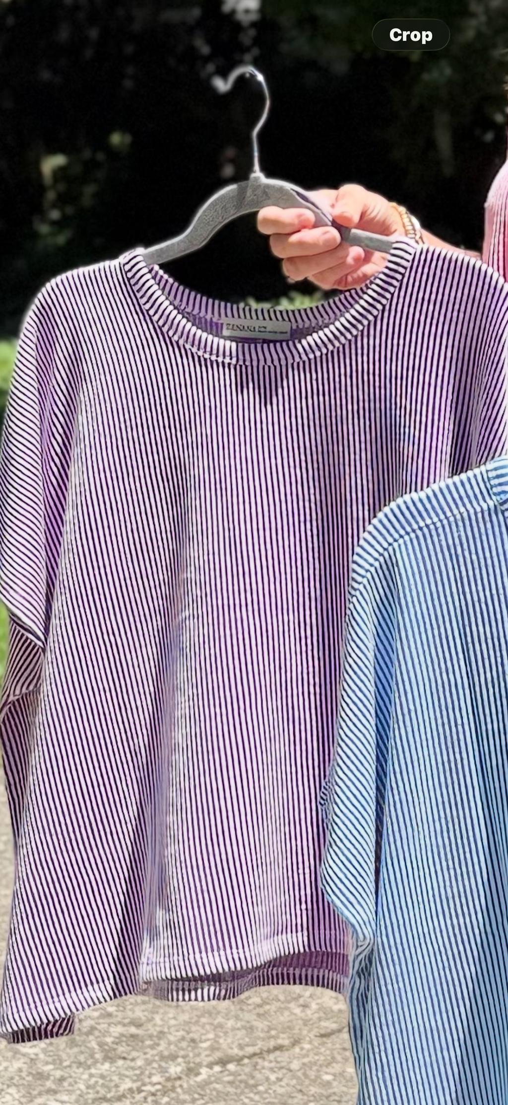 Ribbed Stripped Short Sleeve Top