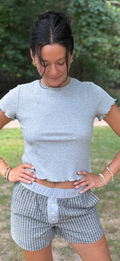 Gray Ribbed Tshirt