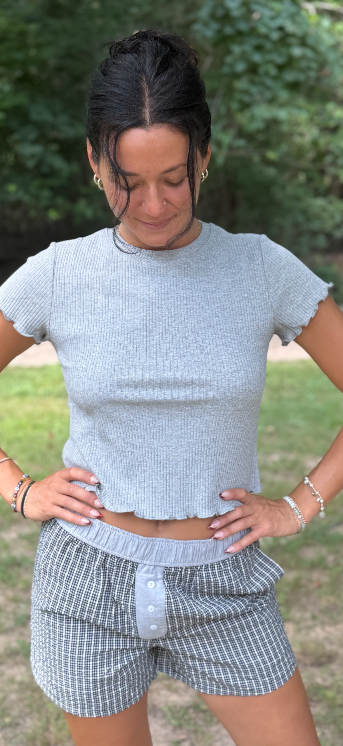 Gray Ribbed Tshirt