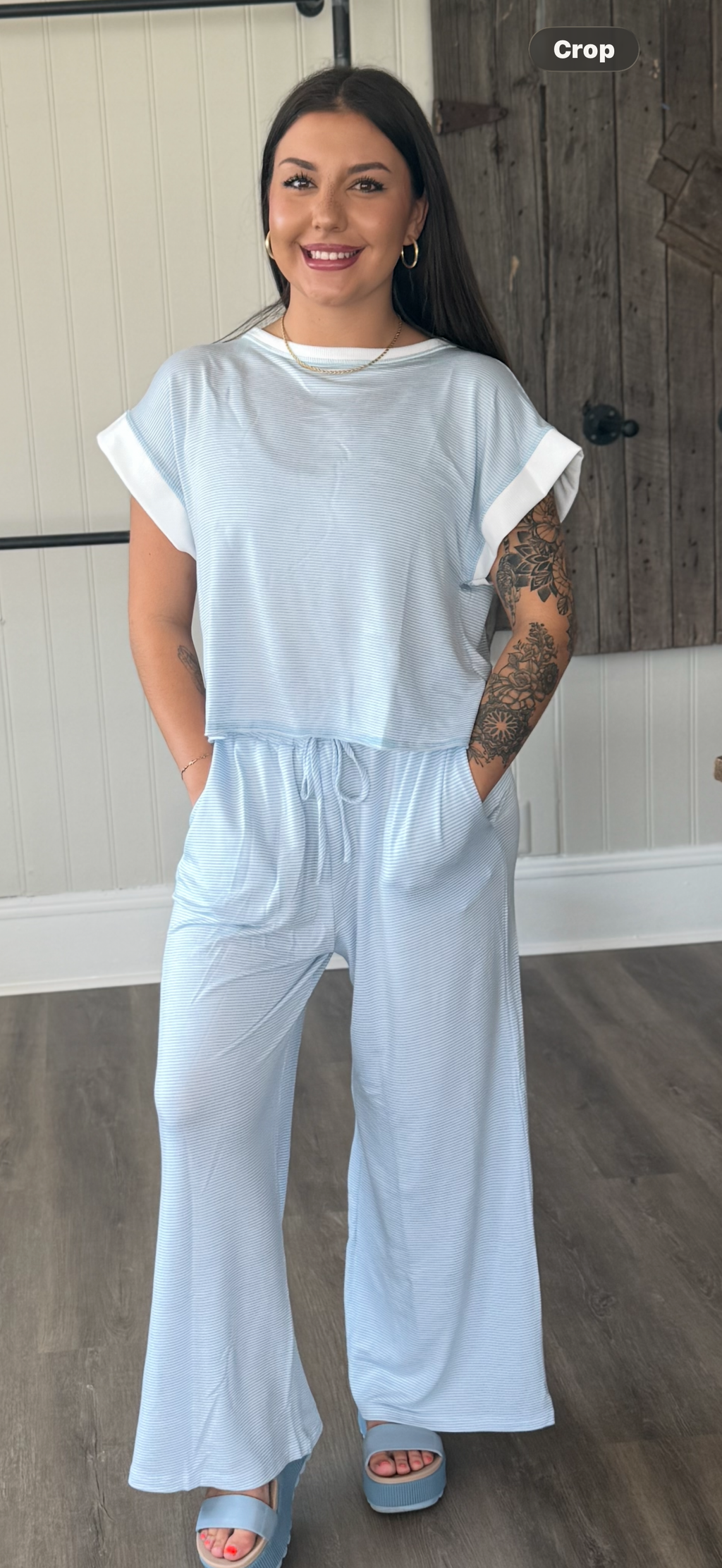 Stripped Baby Blue Set