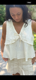 Beige Lace  Tank Top by Forte 20AB