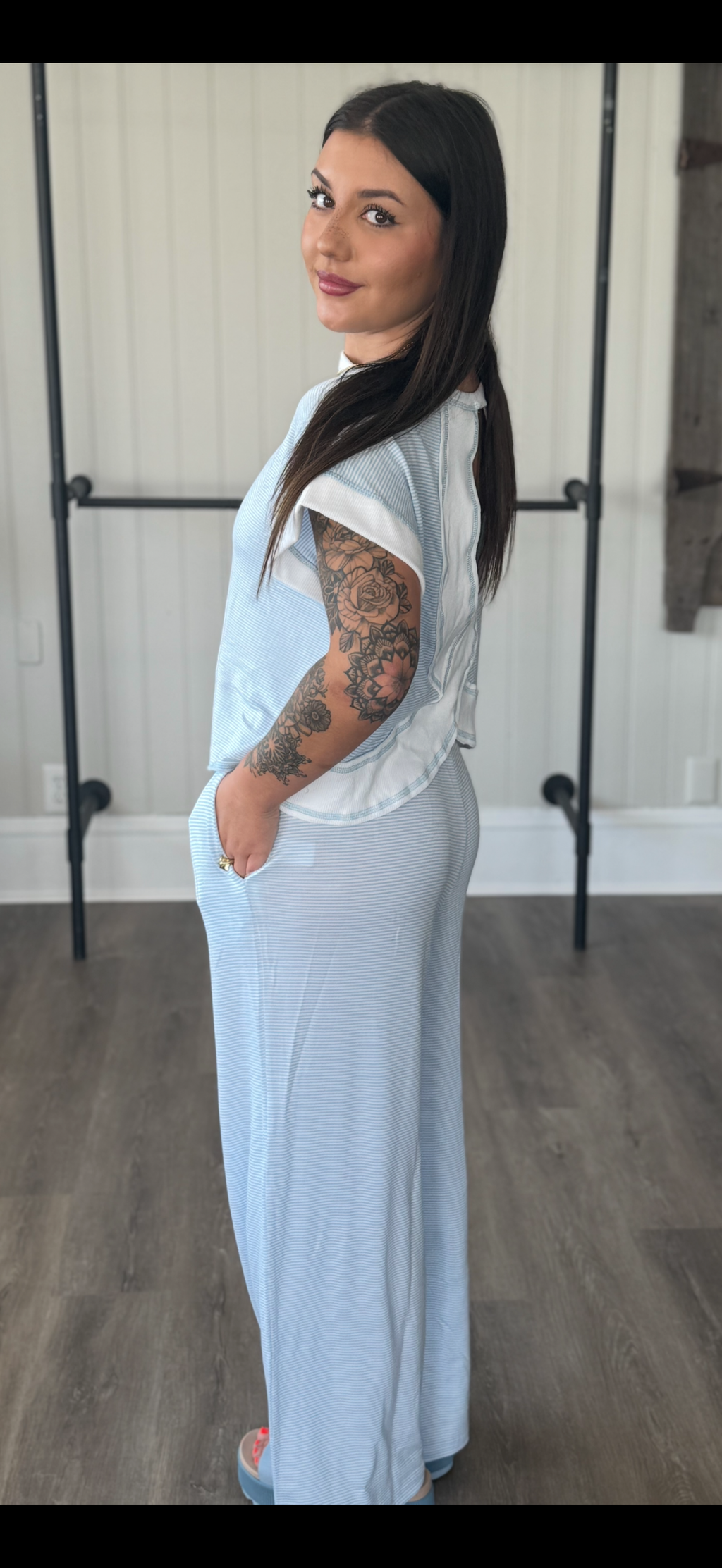 Stripped Baby Blue Set