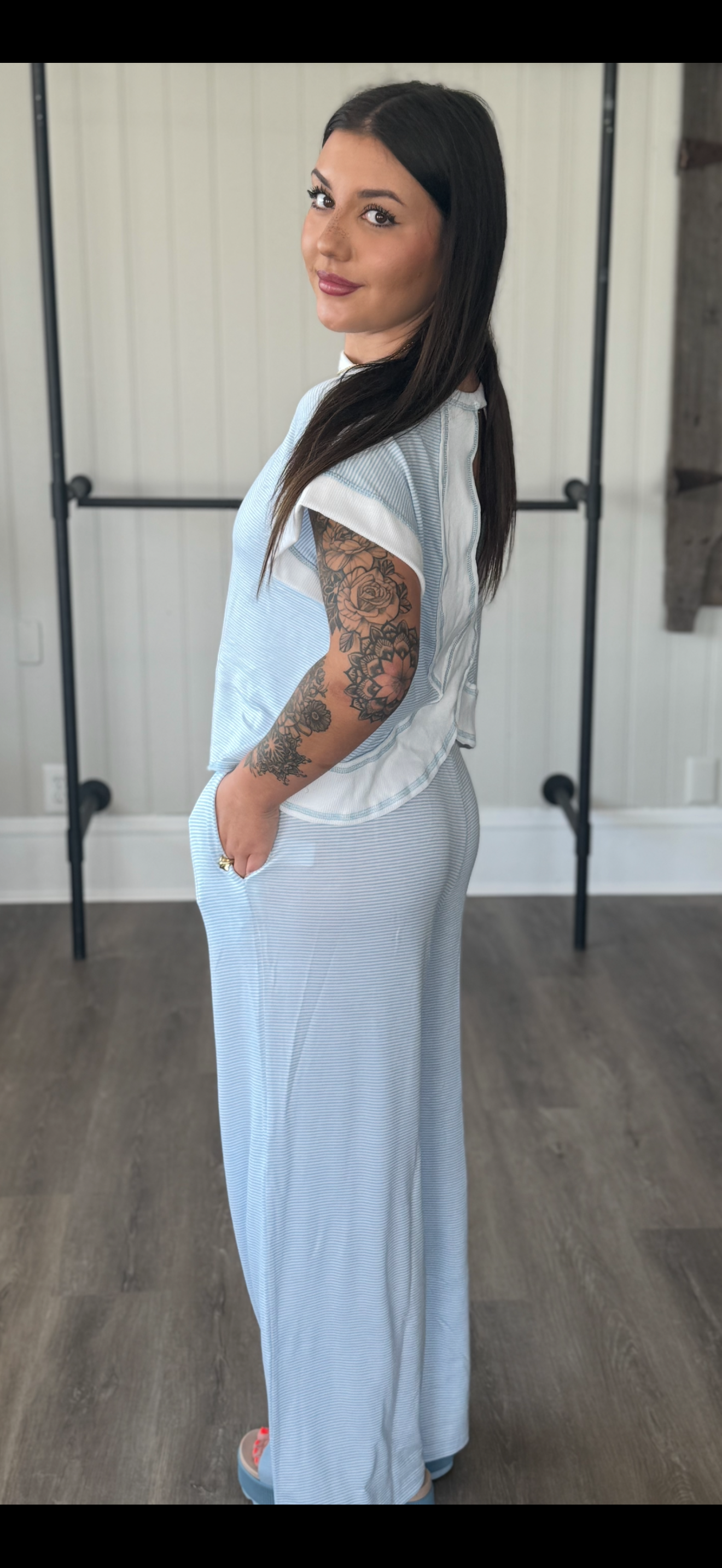 Stripped Baby Blue Set