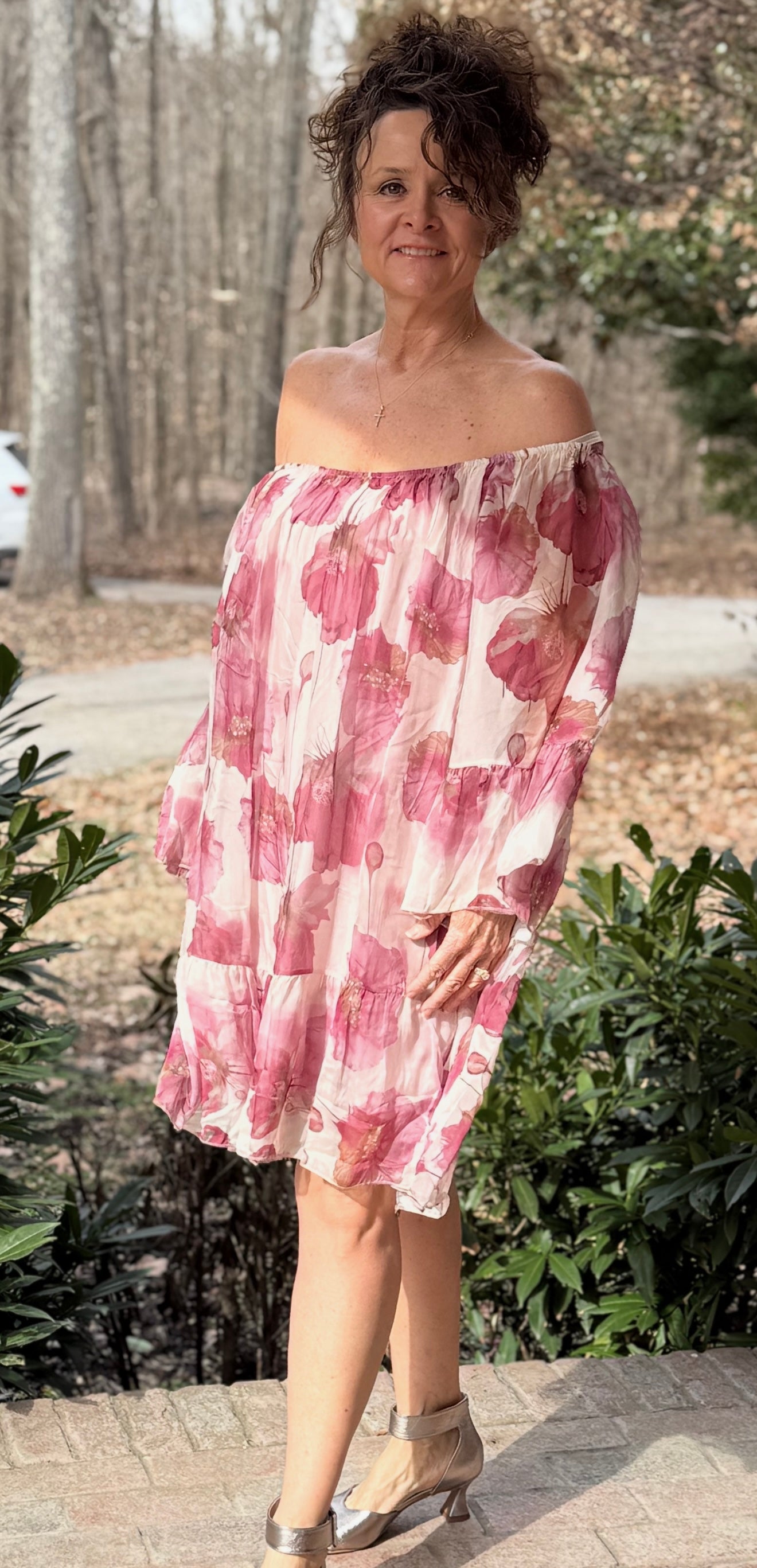 Vintage Floral Midi Dress