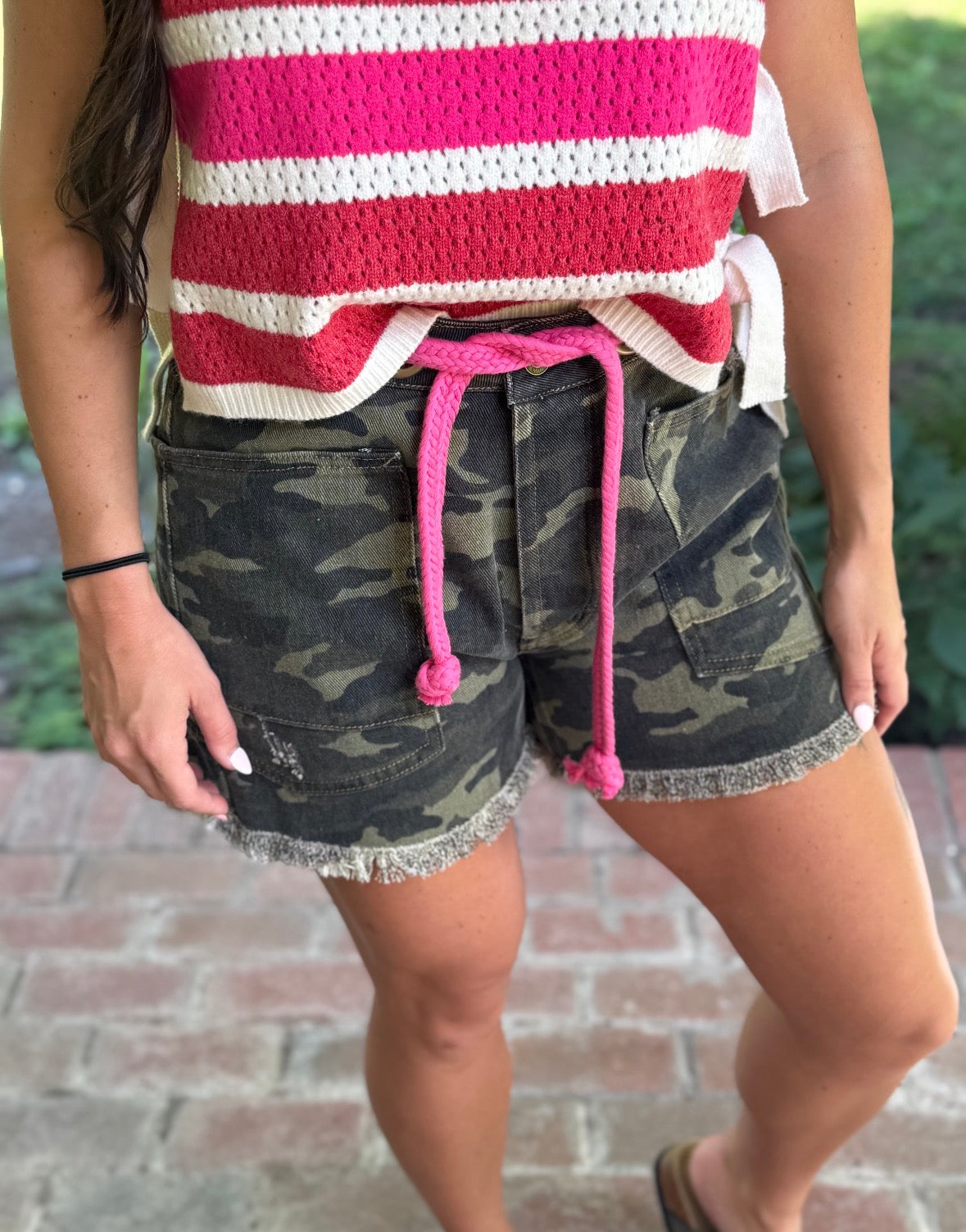 Camo Denim Shorts