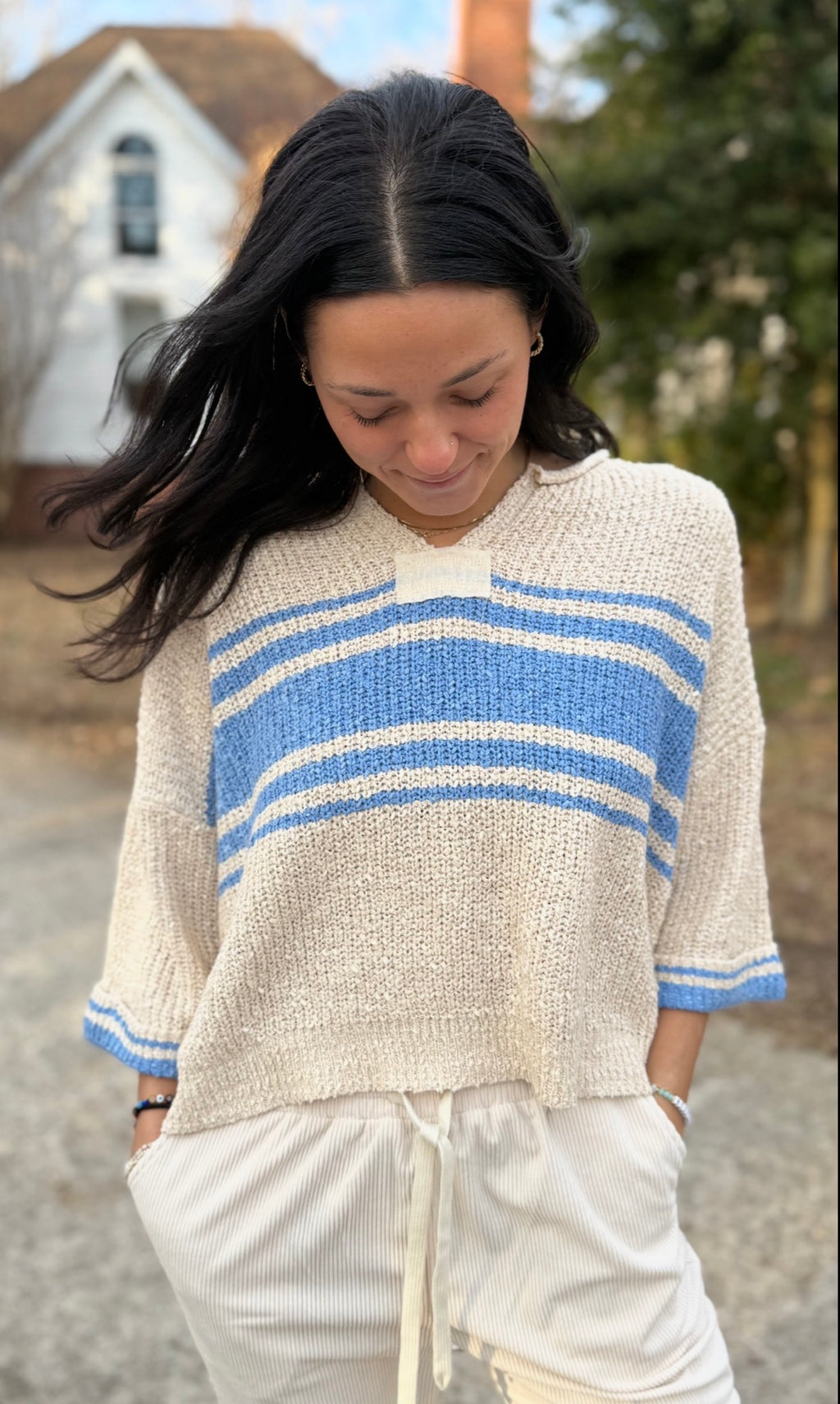Cream Knit Top