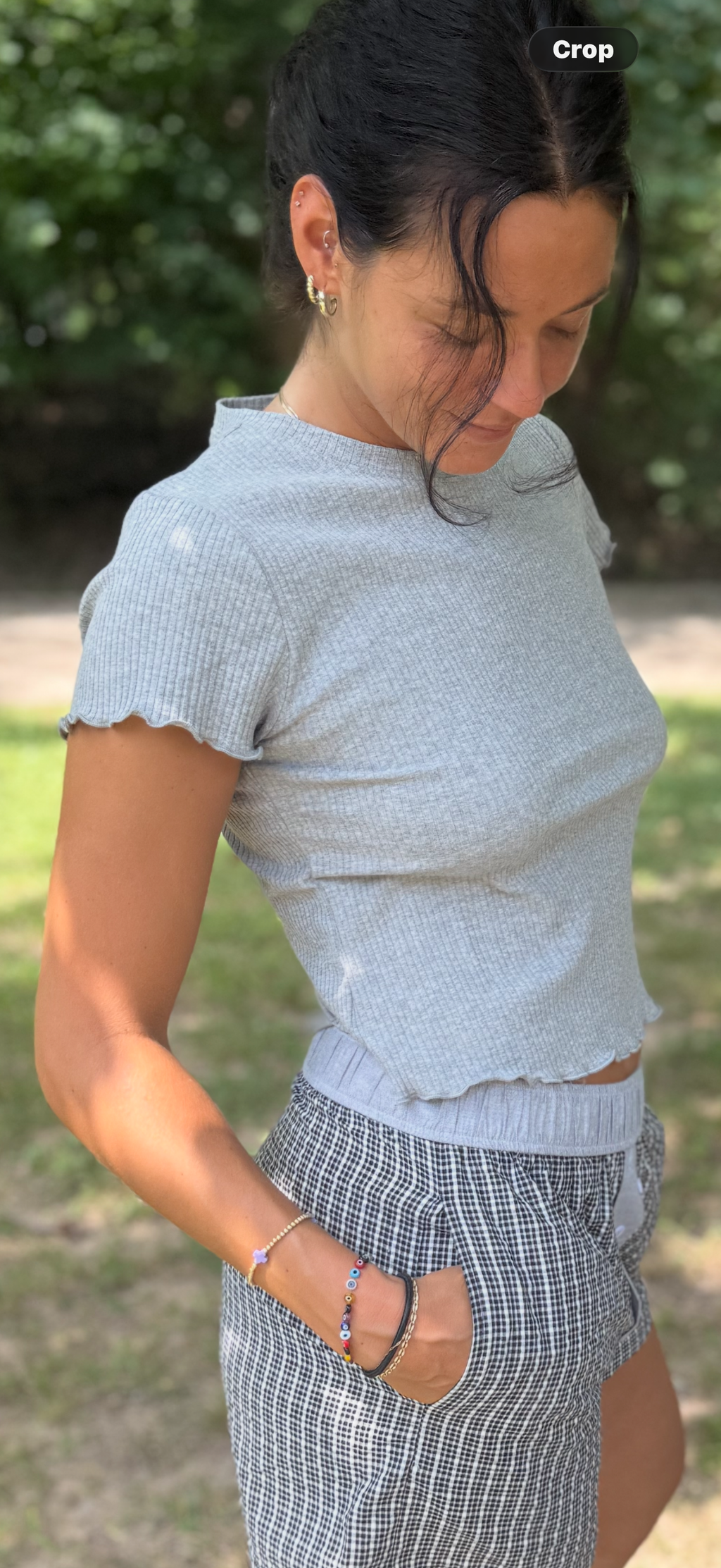 Gray Ribbed Tshirt