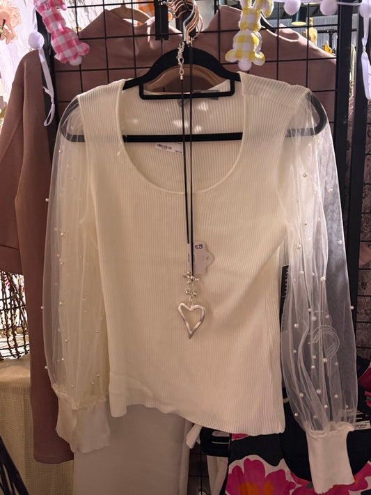 White Sheer Long Sleeve