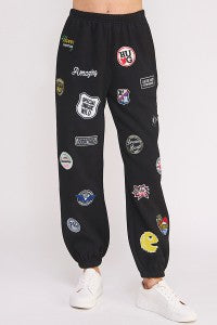 Black  Joggers With Patches