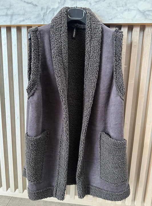 VIJAG Italian Gray One Size Plush Vest w/2 Pockets LOOWIE
