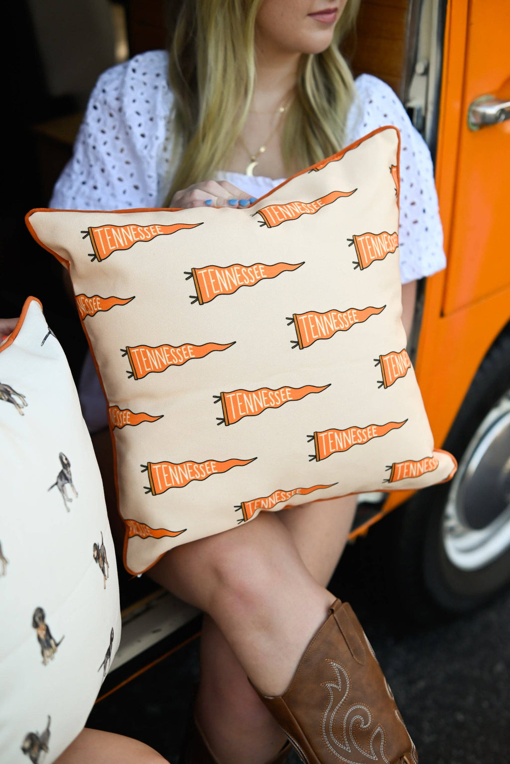 Tennessee Pennant Gingham Pillow