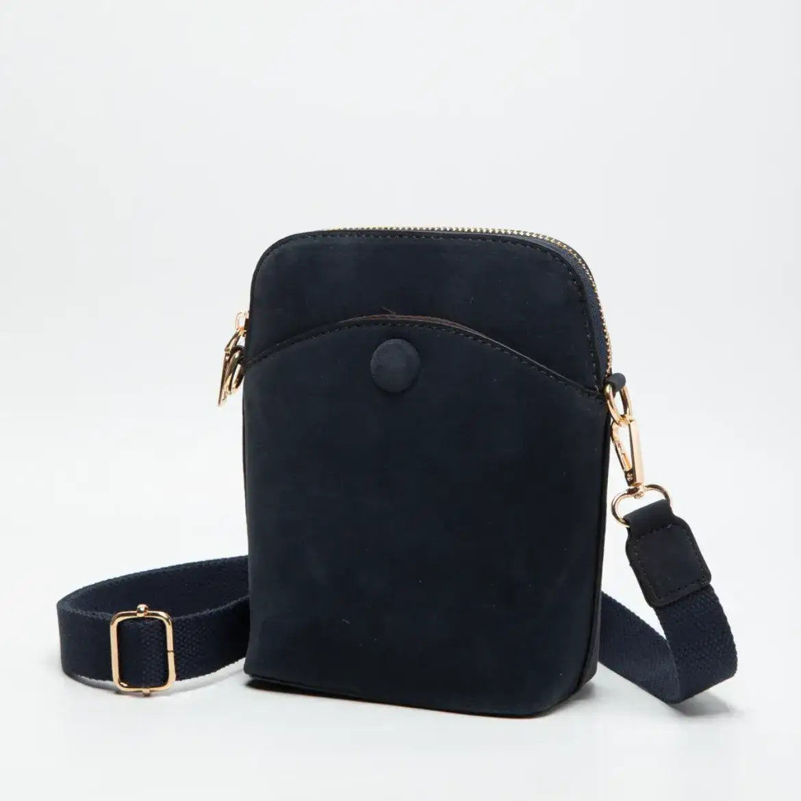 The Monica Faux Suede Compact Crossbody Bag