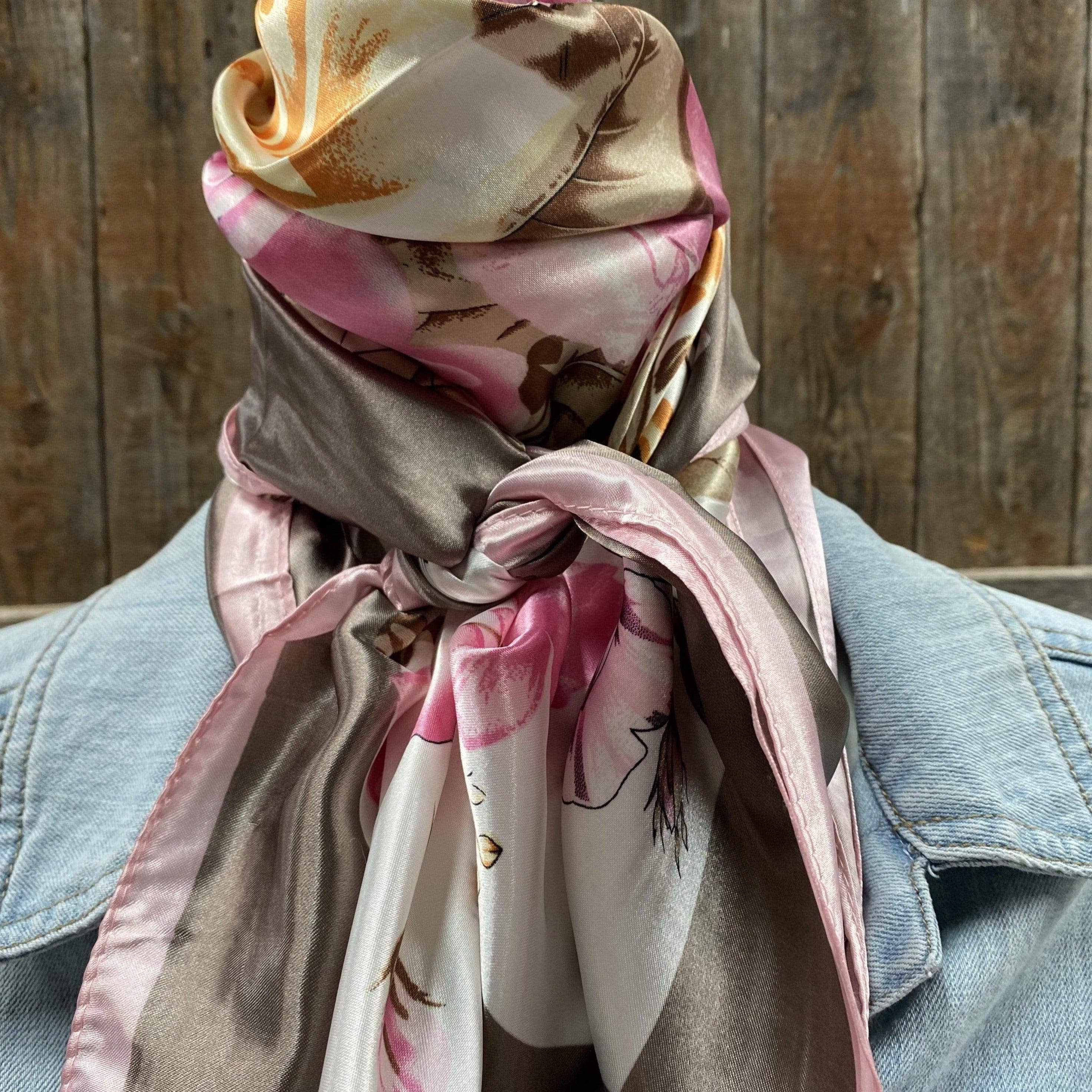 35X35" Pretty In Pink Roses Wild Rag/Scarf WR40
