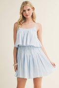 SMOCKED WAIST CAMI MINI DRESS