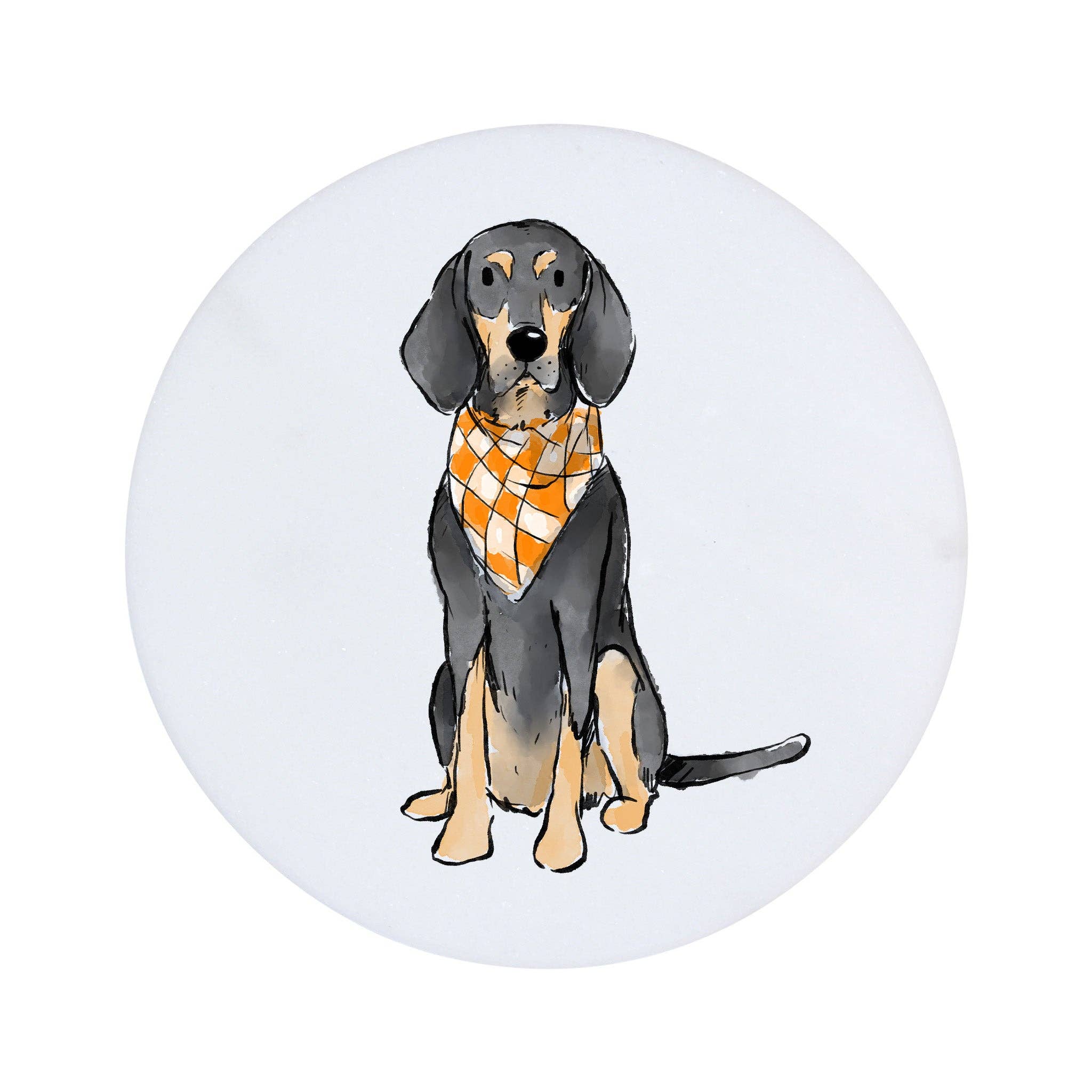 Bluetick Coonhound Sitting Marble Coaster