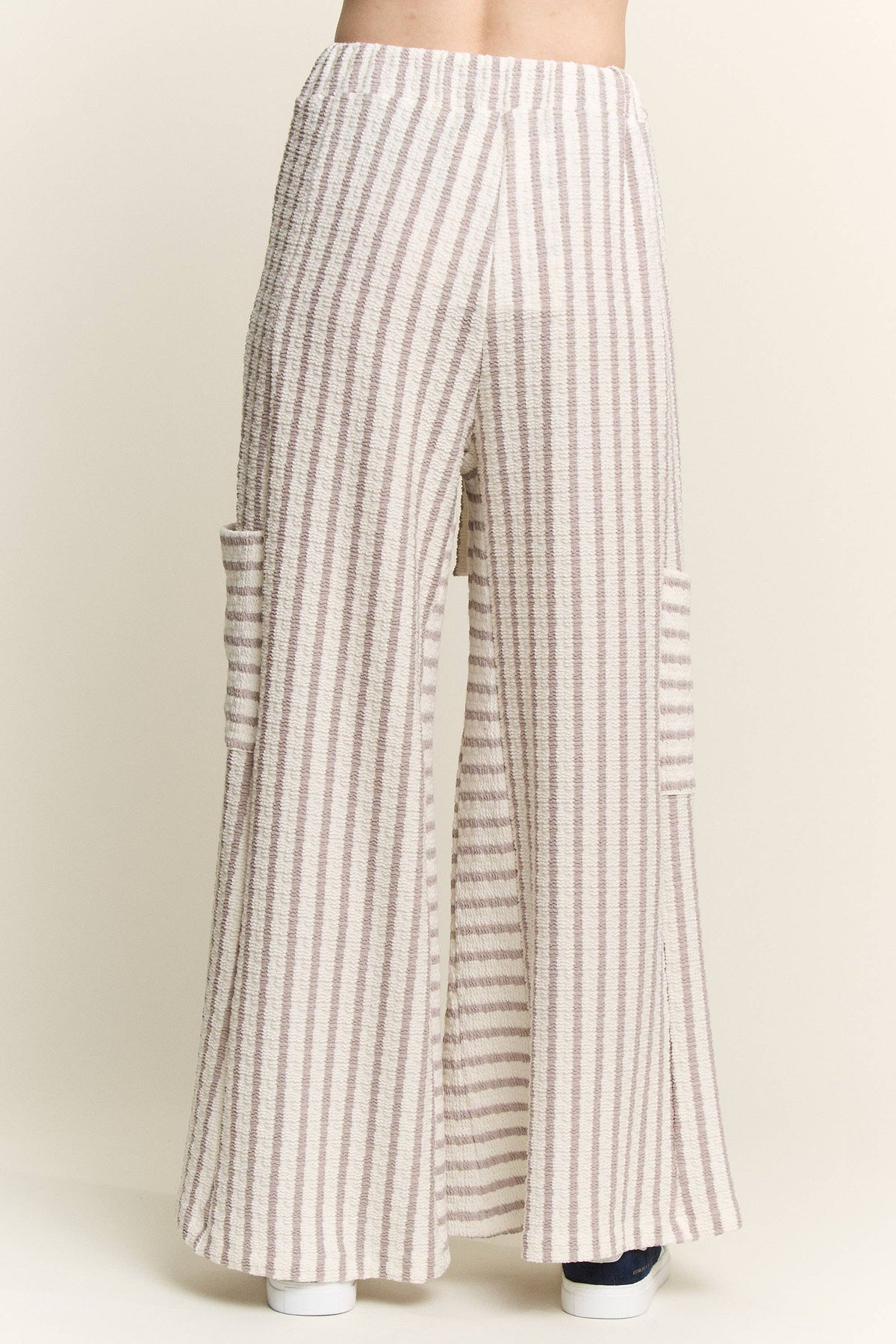 STRIPE WIDE LEG PANTS CREAM EDITION