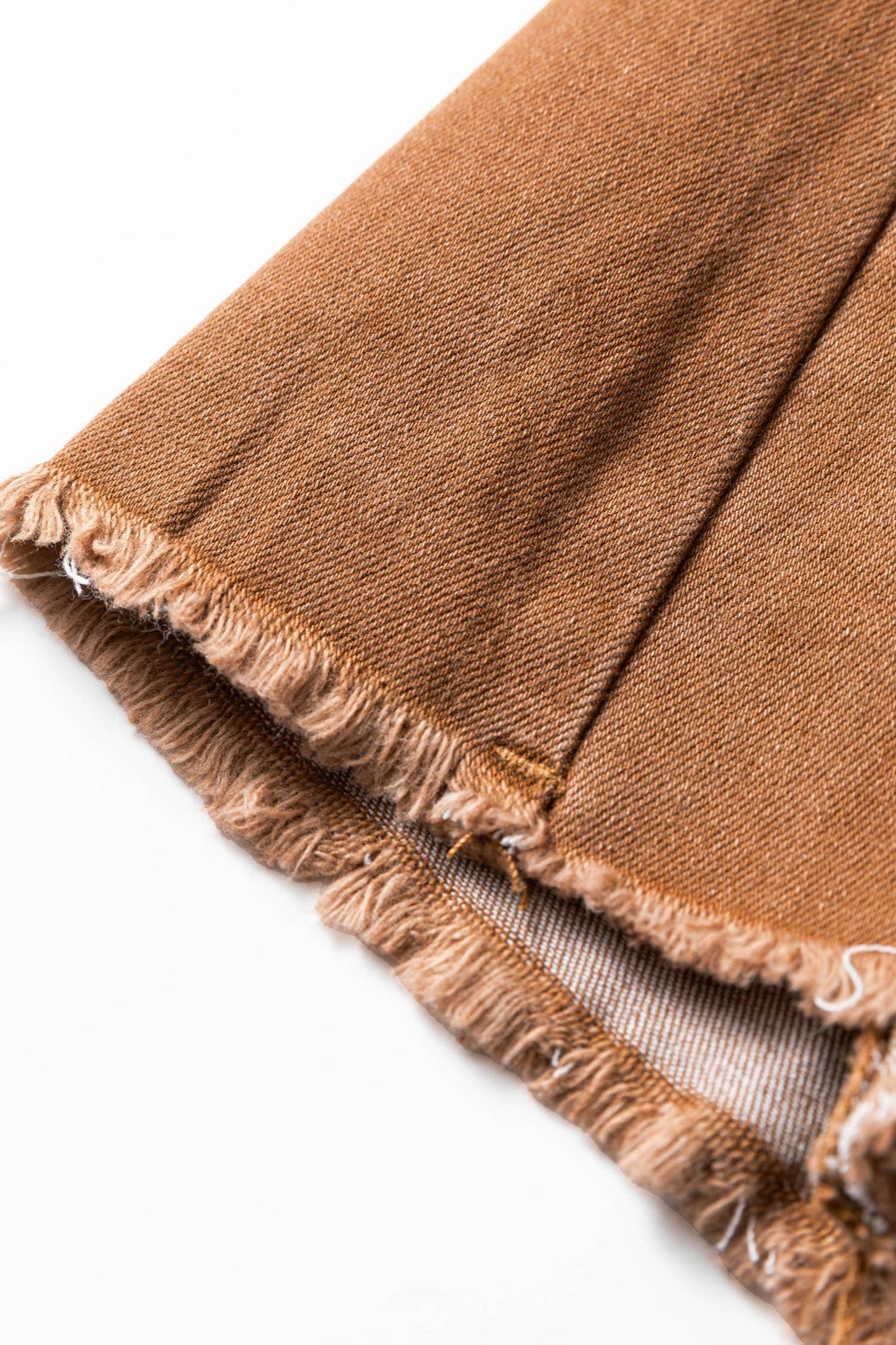 66Western High Waist Button Fly Seamed Raw Hem Flare Jeans