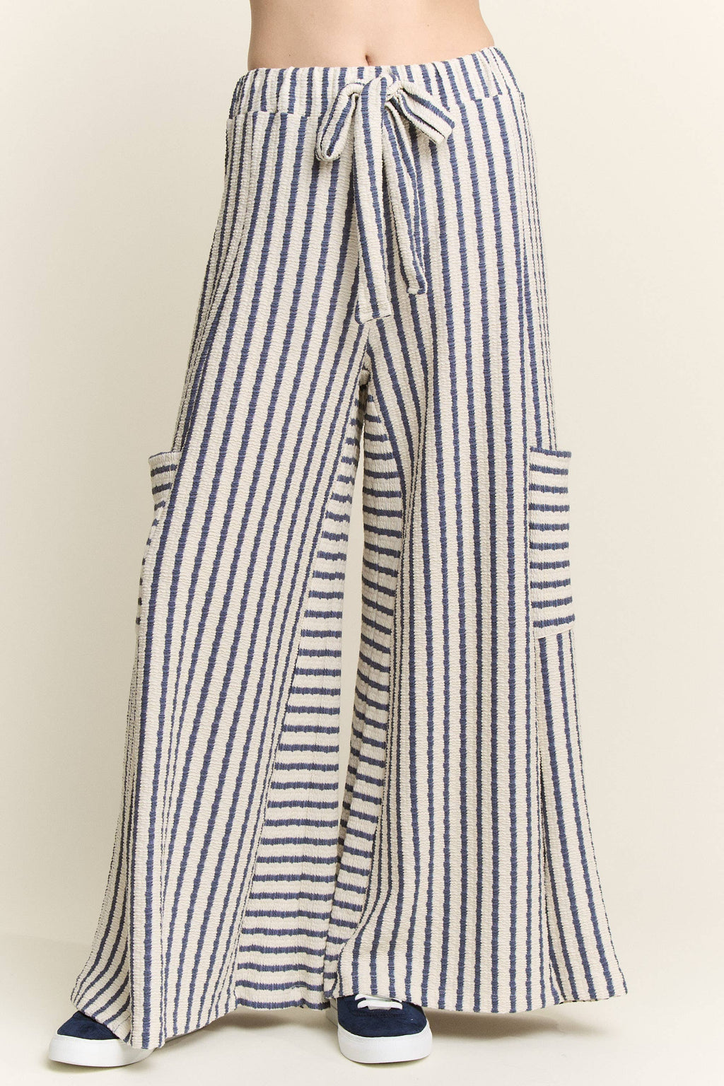 STRIPE WIDE LEG PANTS CREAM EDITION