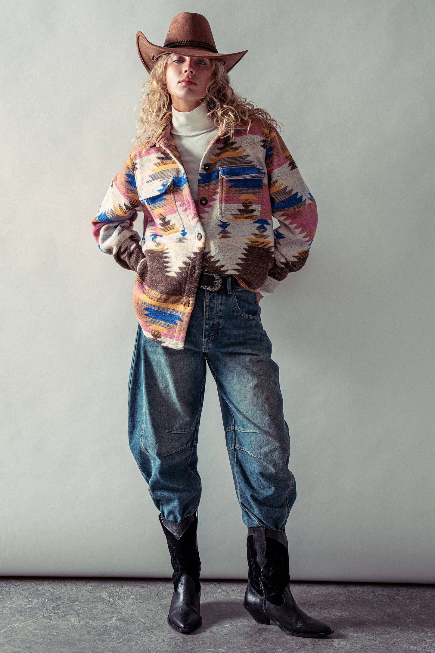 Aztec Print Jacket – Western-Inspired, Relaxed Fit