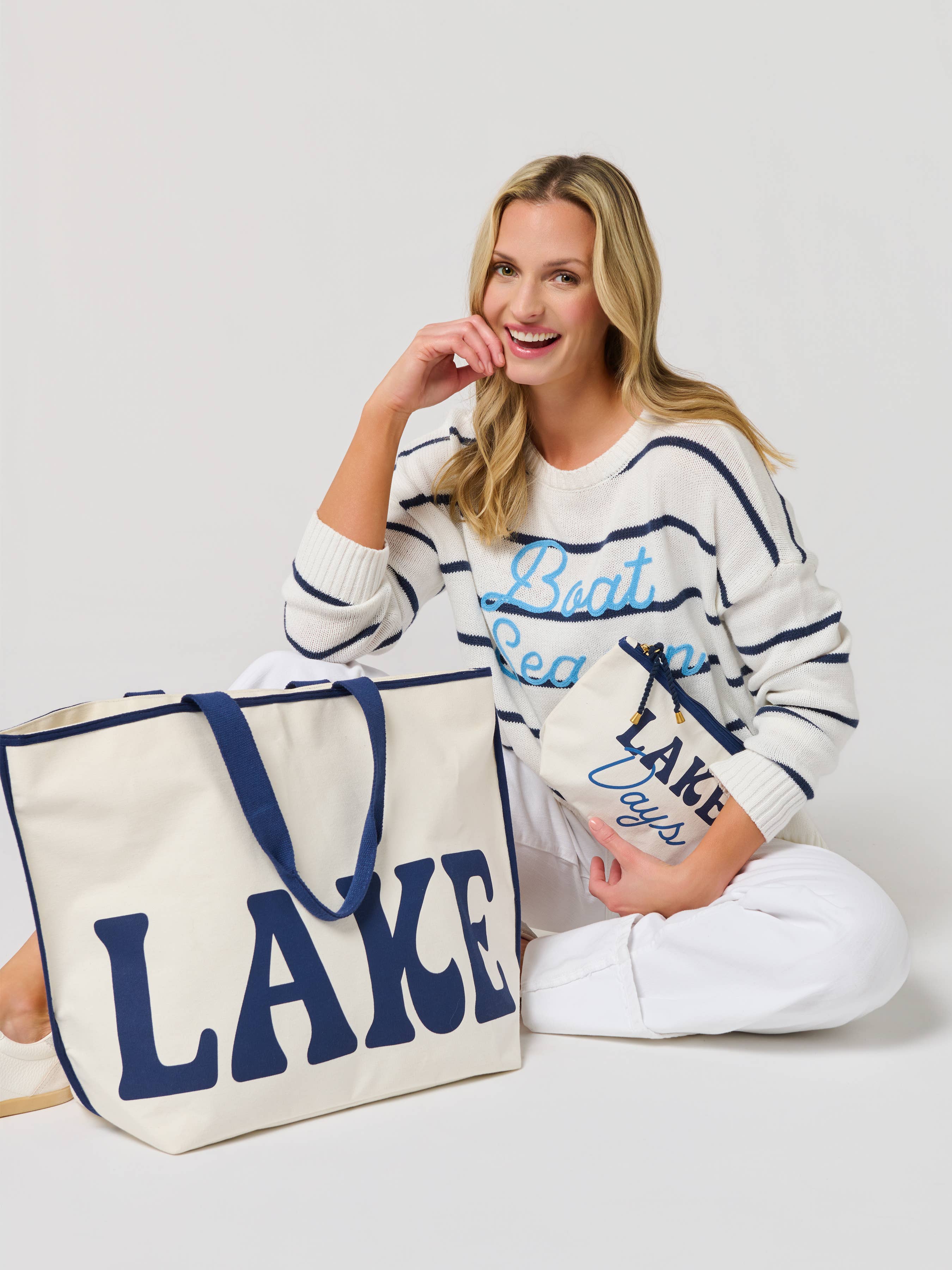 "LAKE" TOTE,IVORY