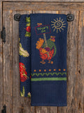 Hungry Hen Embroidered Tea Towel Set of 2 - Multi