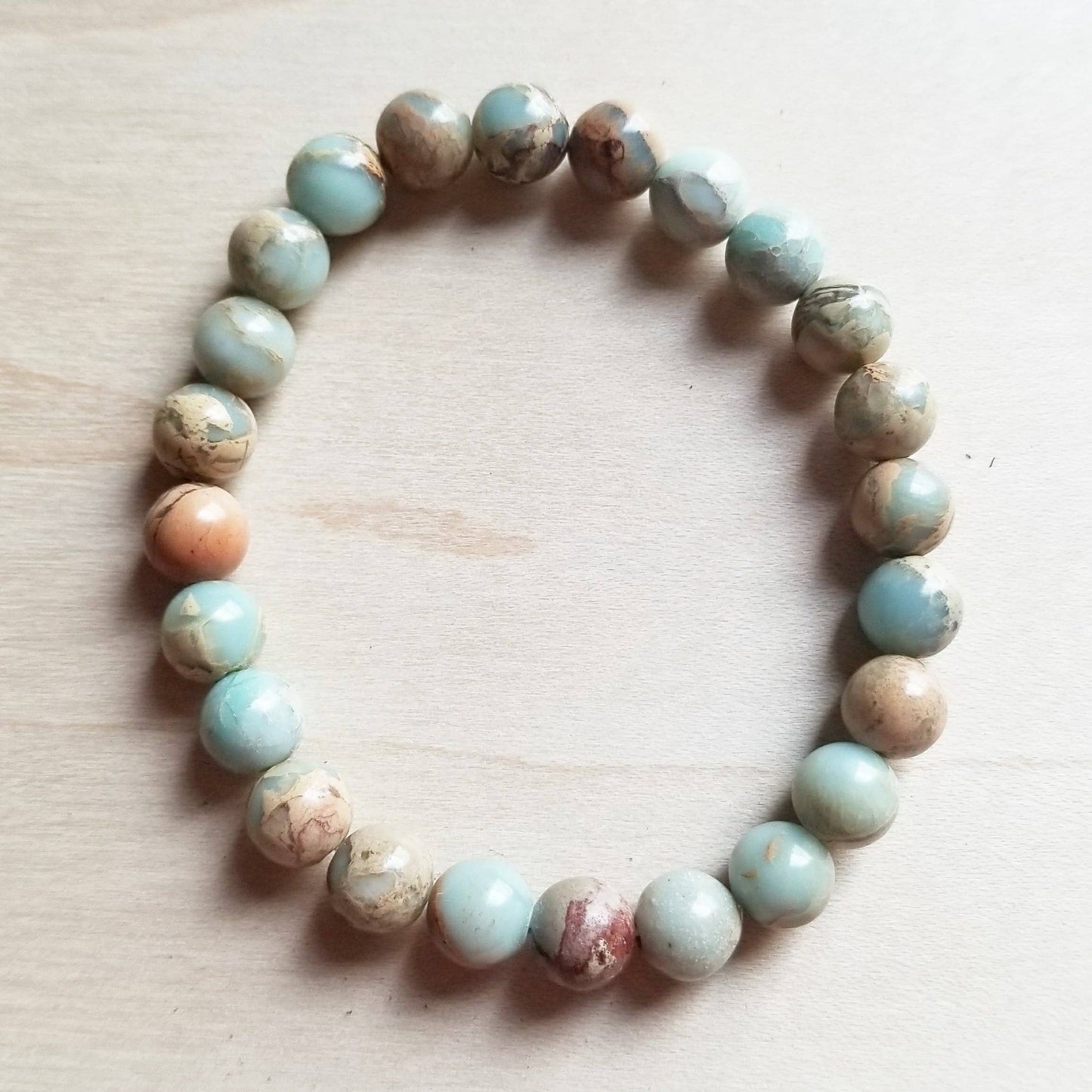 Aqua Terra Jasper Stretch Beaded Bracelet 800f