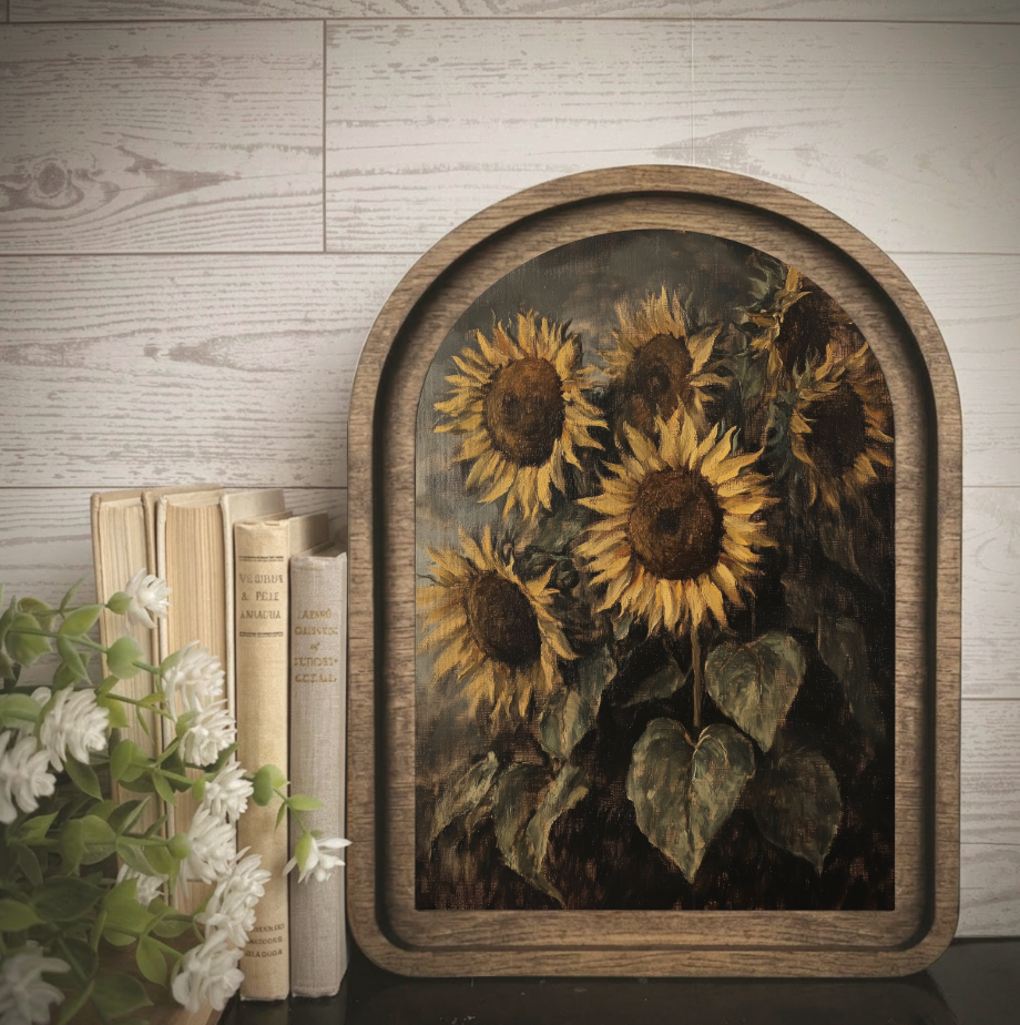 Arch Frame Sunflower Floral Fall | Wood & Canvas