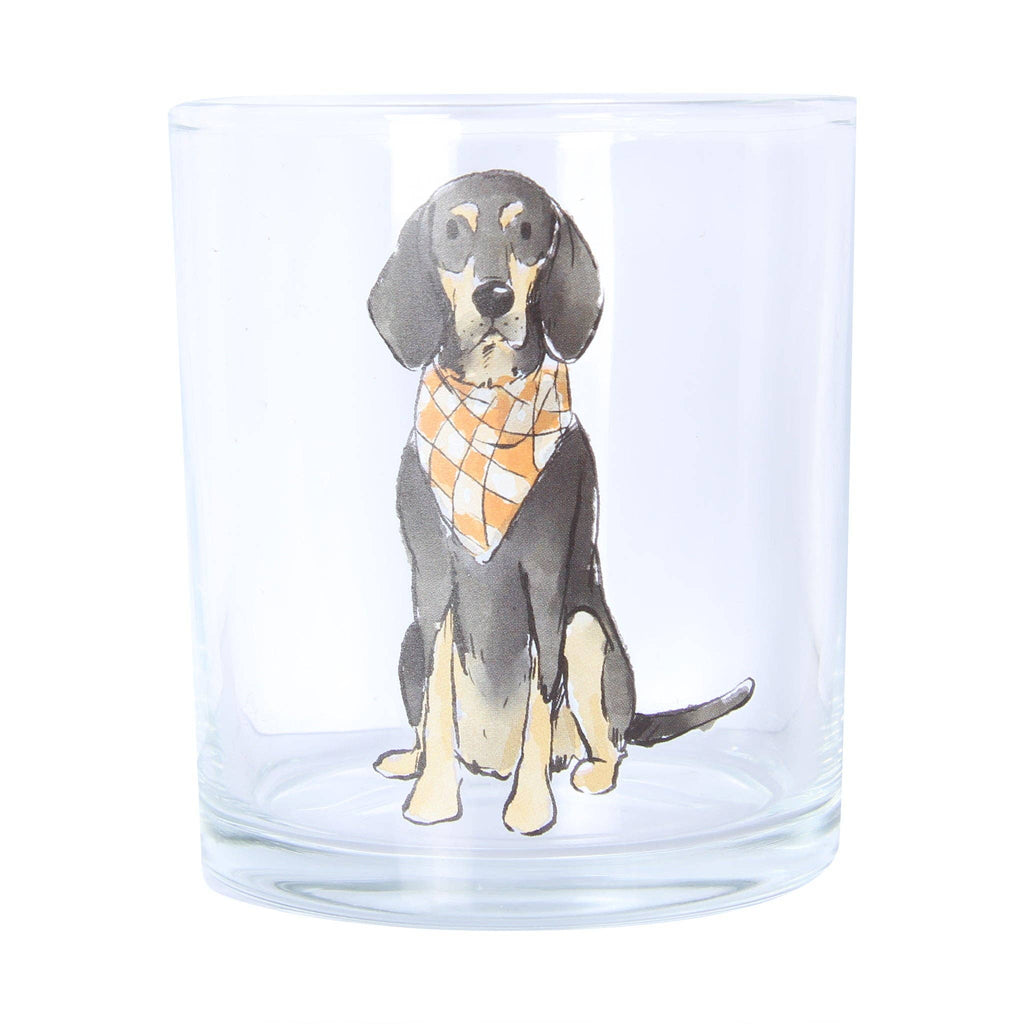 Bluetick Coonhound Sitting Rocks Glass