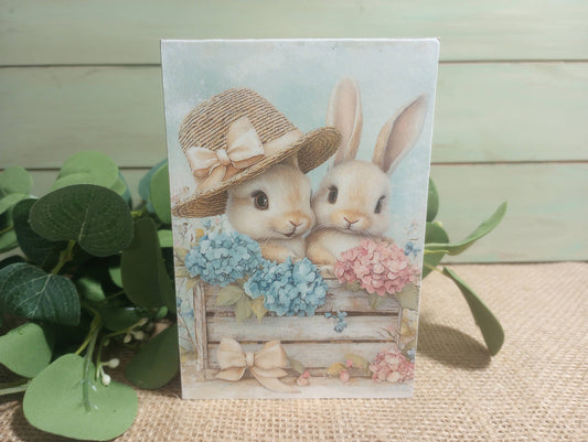 Easter Wood Block Sign - Small - Hydrangea Duet