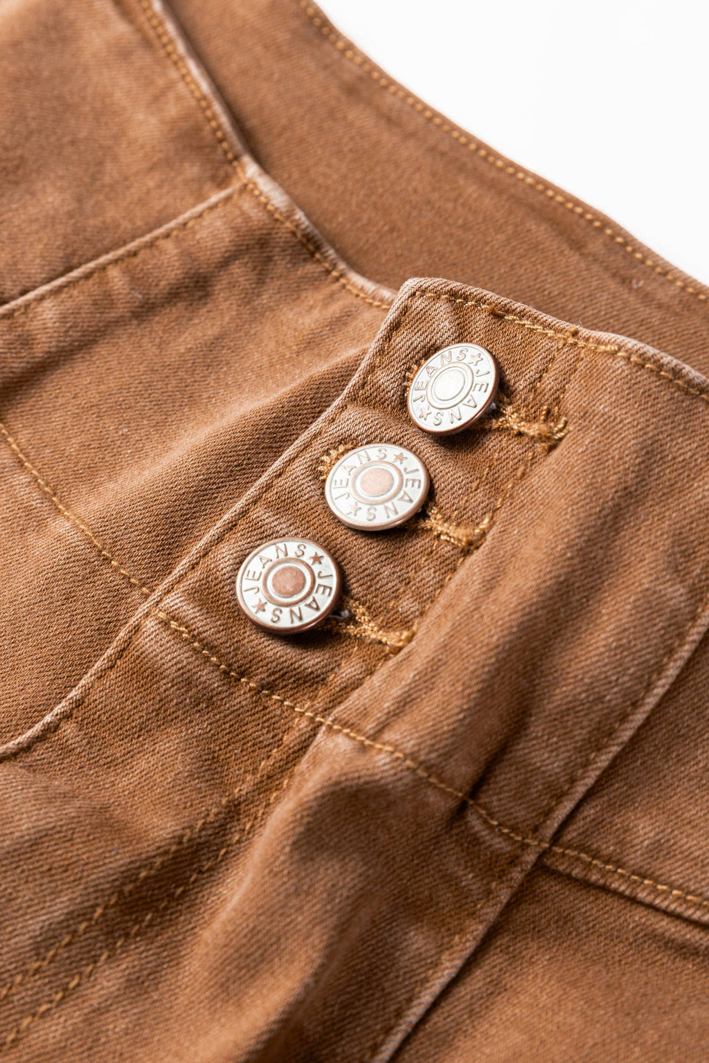 66Western High Waist Button Fly Seamed Raw Hem Flare Jeans
