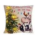 16" Christmas On The Farm LED Pillow Christmas Decor