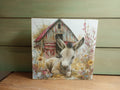 Spring Barn Wood Block Sign - Laying Donkey